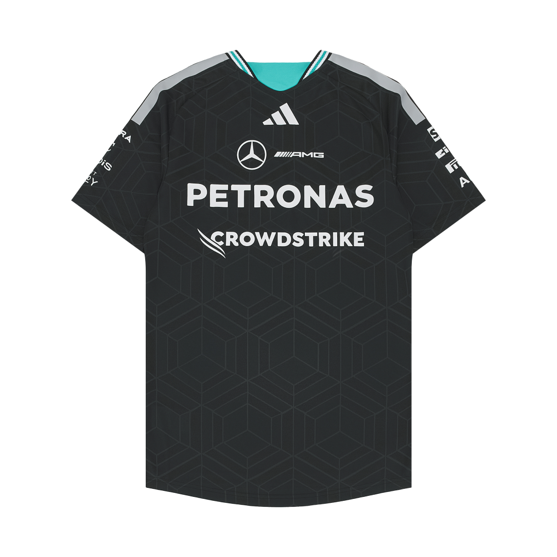 아디다스 x 메르세데스 AMG 페트로나스 F1 팀 드라이버 저지 어센틱 블랙 - US 사이즈 (논 마킹 버전)(Adidas x Mercedes AMG Petronas F1 Team Driver Jersey Authentic Black - US Sizing (Non Marking Ver.)) - 2
