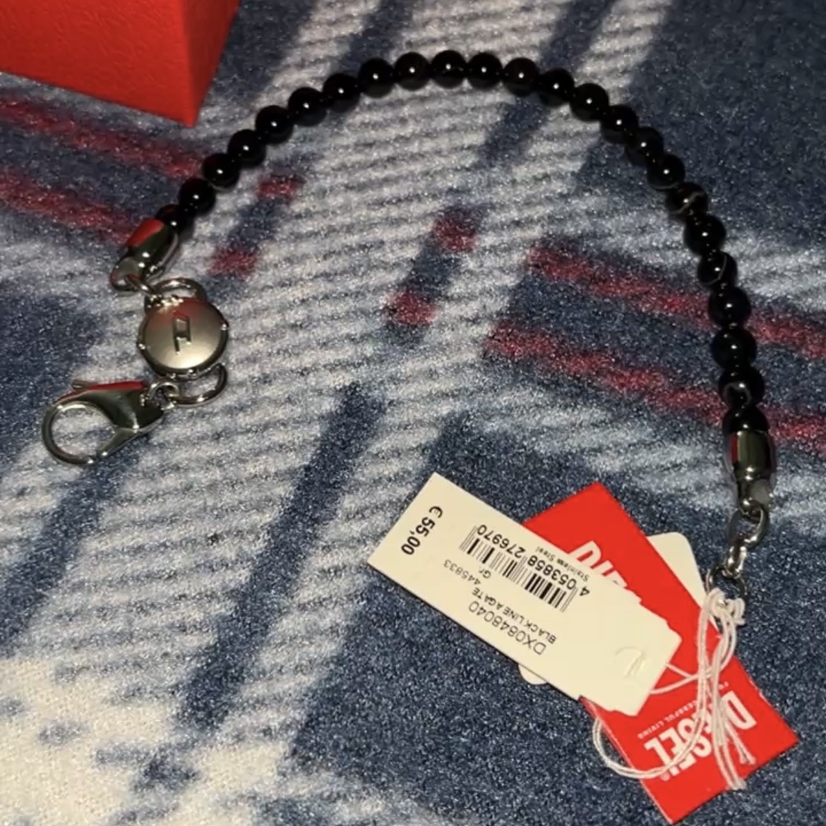 Diesel Dx0848 Steel Chinese Jasper Beads Bracelet 착용 스타일