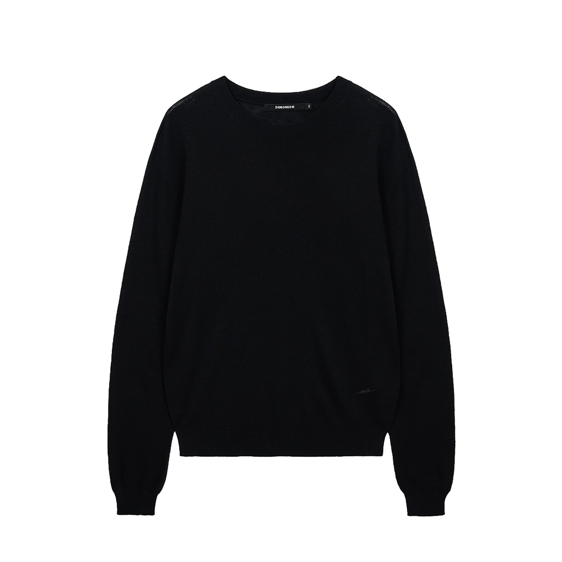 지오송지오 실크블렌드 홀가먼트 크루넥 블랙 ZI2KT202BK(ZIOSONGZIO Silk Blend Wholegarment Crewneck Knit Black) - 1