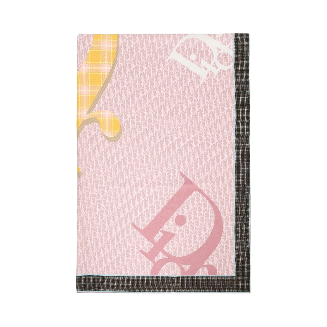 (W) 디올 인피니 타탄 90 스퀘어 실크 트윌 스카프 핑크((W) Dior Infinie Tartan 90 Square Silk Twill Scarf Pink) - 1