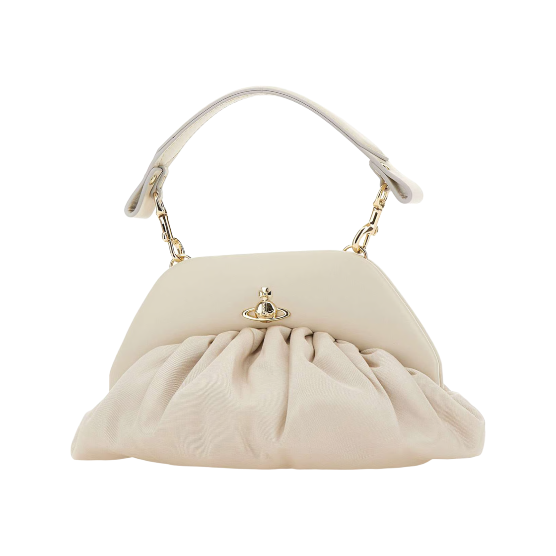 49030001W-W01F4-A408 Vivienne Westwood Brooke Clutch Cream