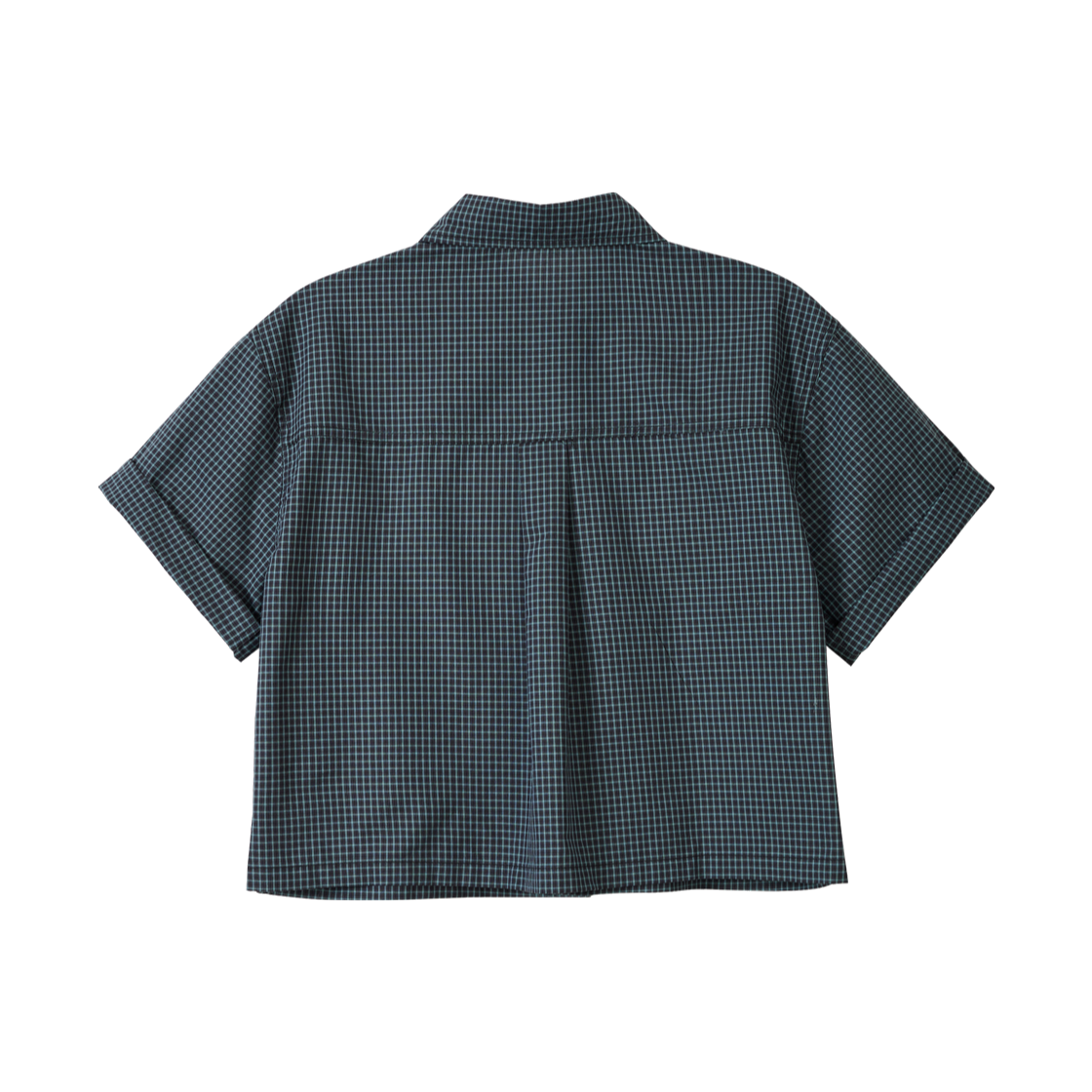 언노운플라넷 미니 체크 탭 슬리브 셔츠 블루(UNKNOWN PLANET Mini Check Tab Sleeve Shirt Blue) - 2