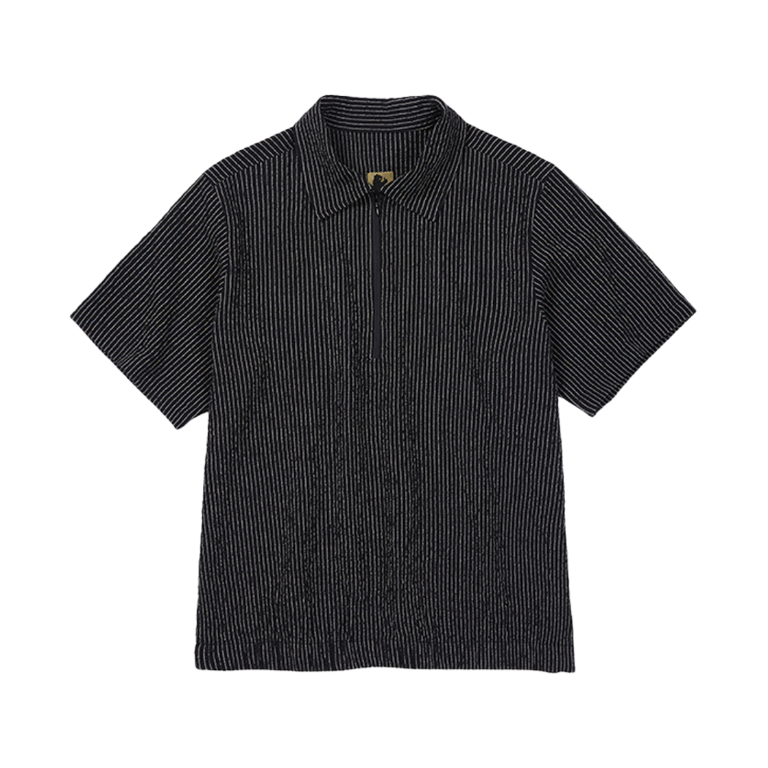 사일런트실러블 리플 하프 집 셔츠 블랙(SILENTSYLLABLE Ripple Half Zip Shirt Black)