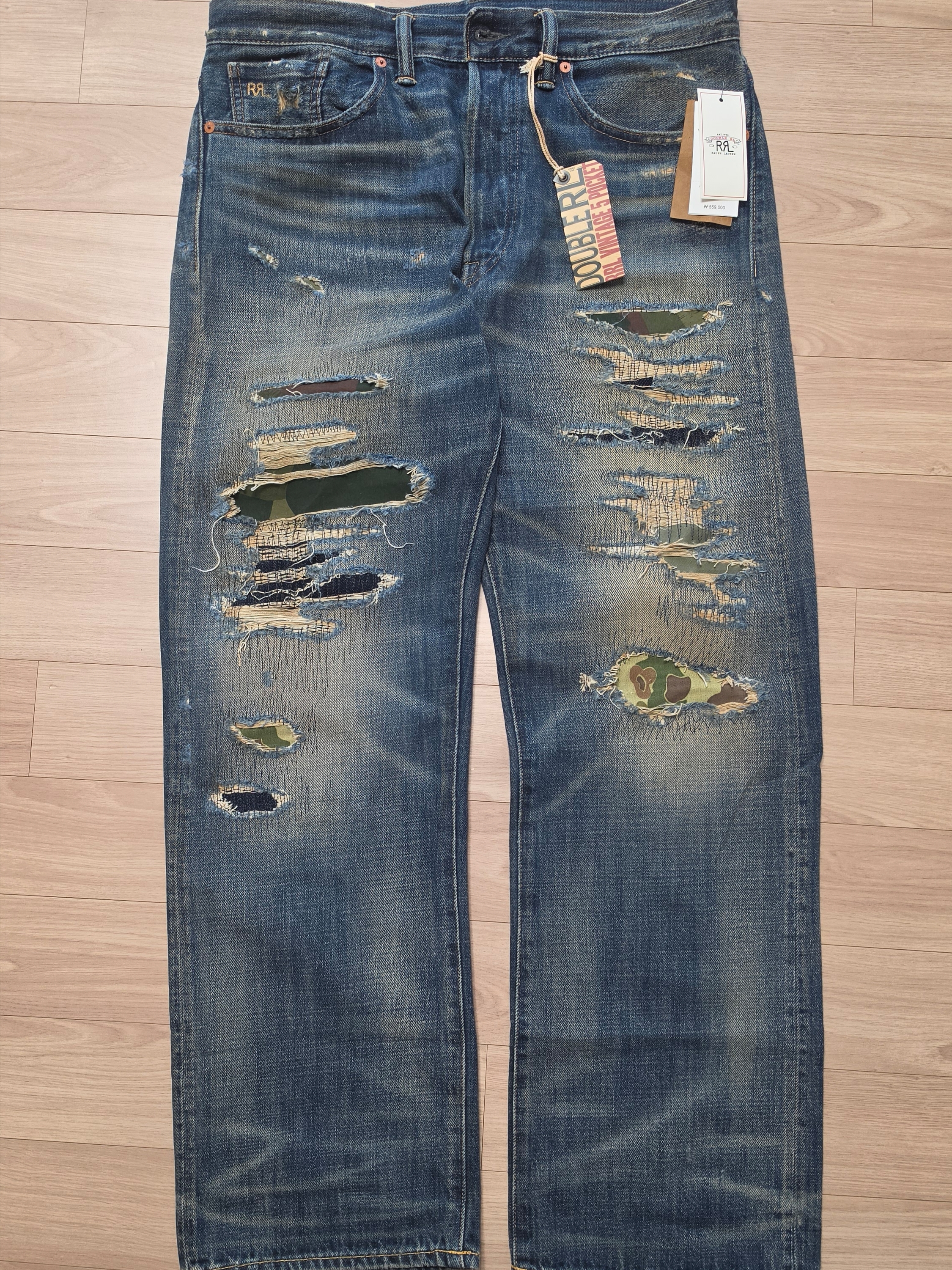 Double RL Vintage Five Pocket Avery Jean Avery Wash 착용 스타일