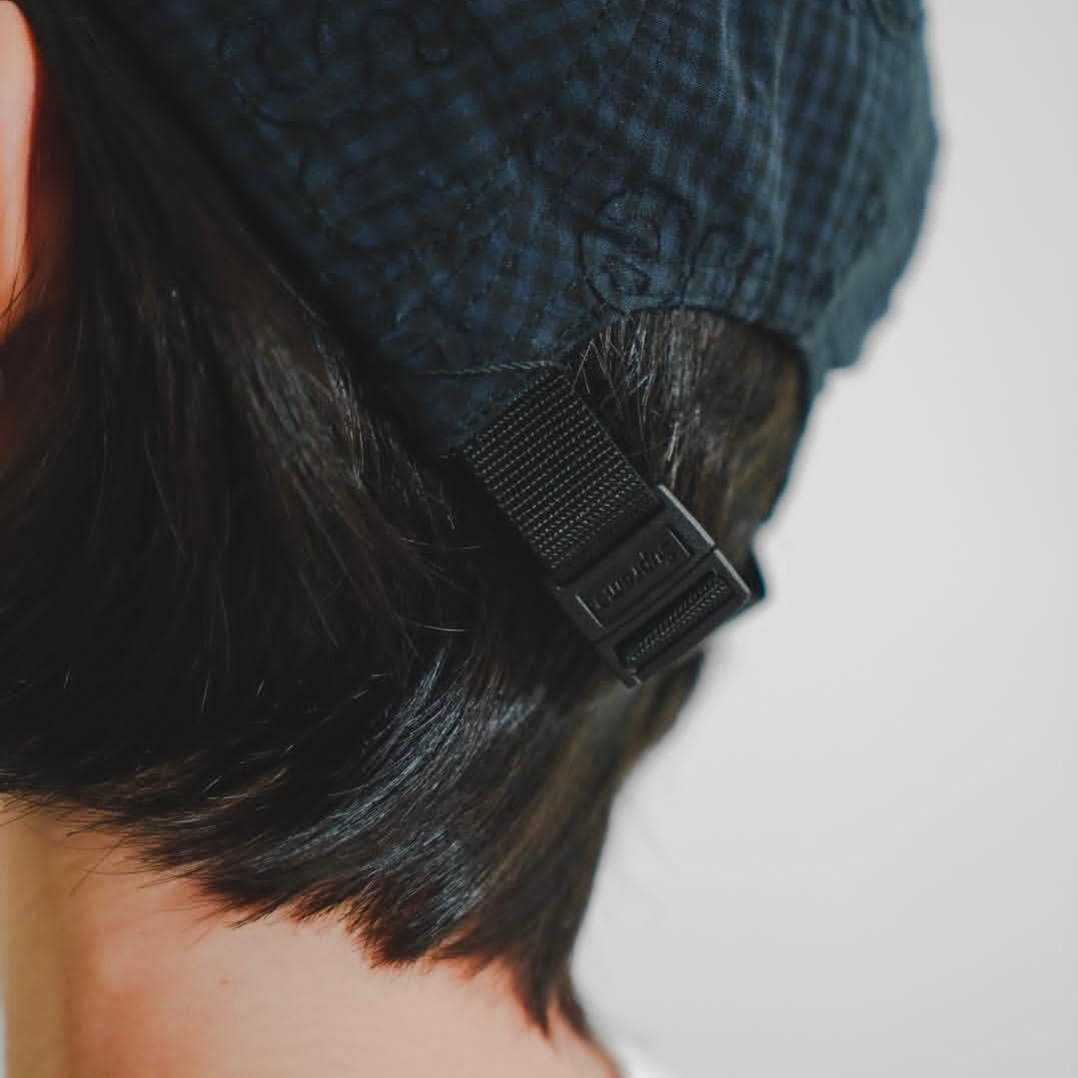 Supreme Monogram Gingham Camp Cap Black - 26SS 착용 스타일 - 3