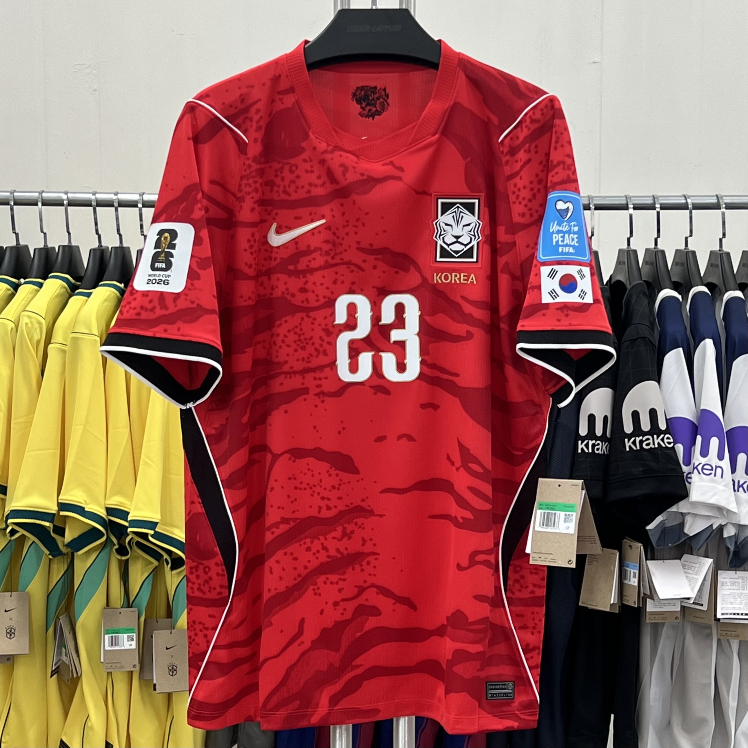 Nike Korea 2026 Stadium Home Dri-Fit Soccer Replica Jersey Global Red Black (Non Marking Ver.) 착용 스타일 - 2