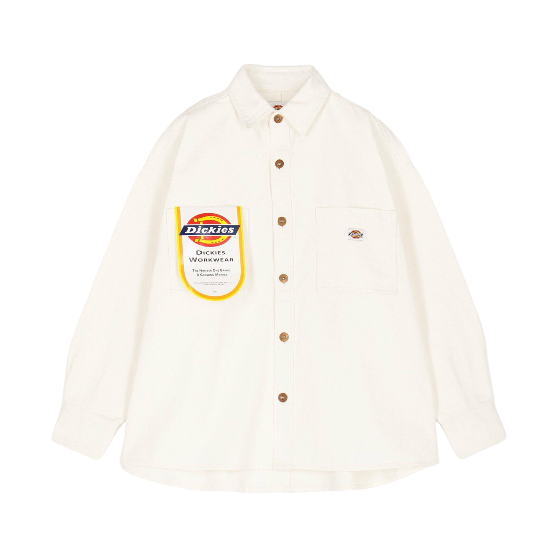 (W) 디키즈 데님 와이드 셔츠 자켓 오프 화이트((W) Dickies Denim Wide Shirt Jacket Off White)