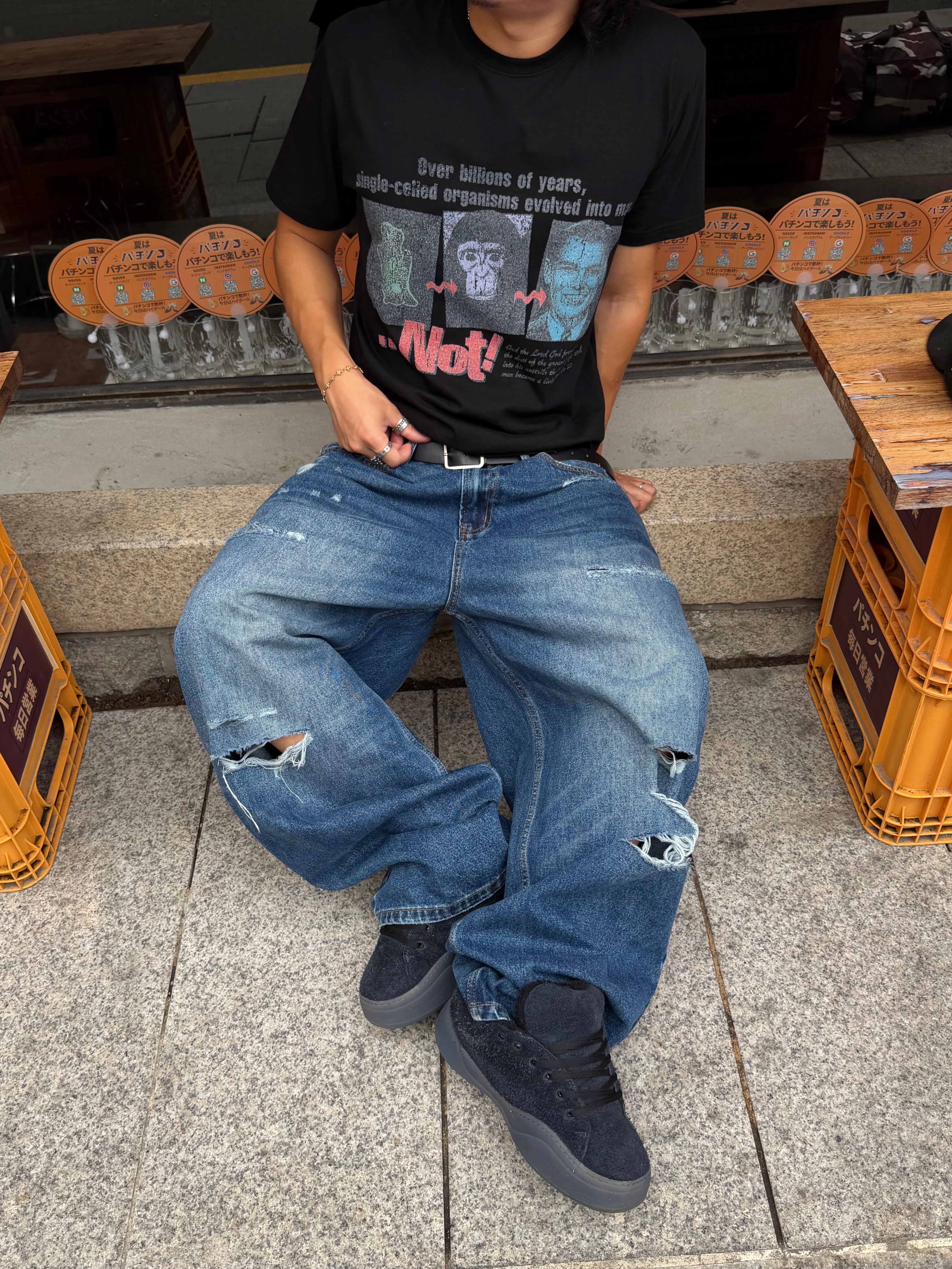 ERL Vamp Skate Shoe Pirate Black 착용 스타일 - 3