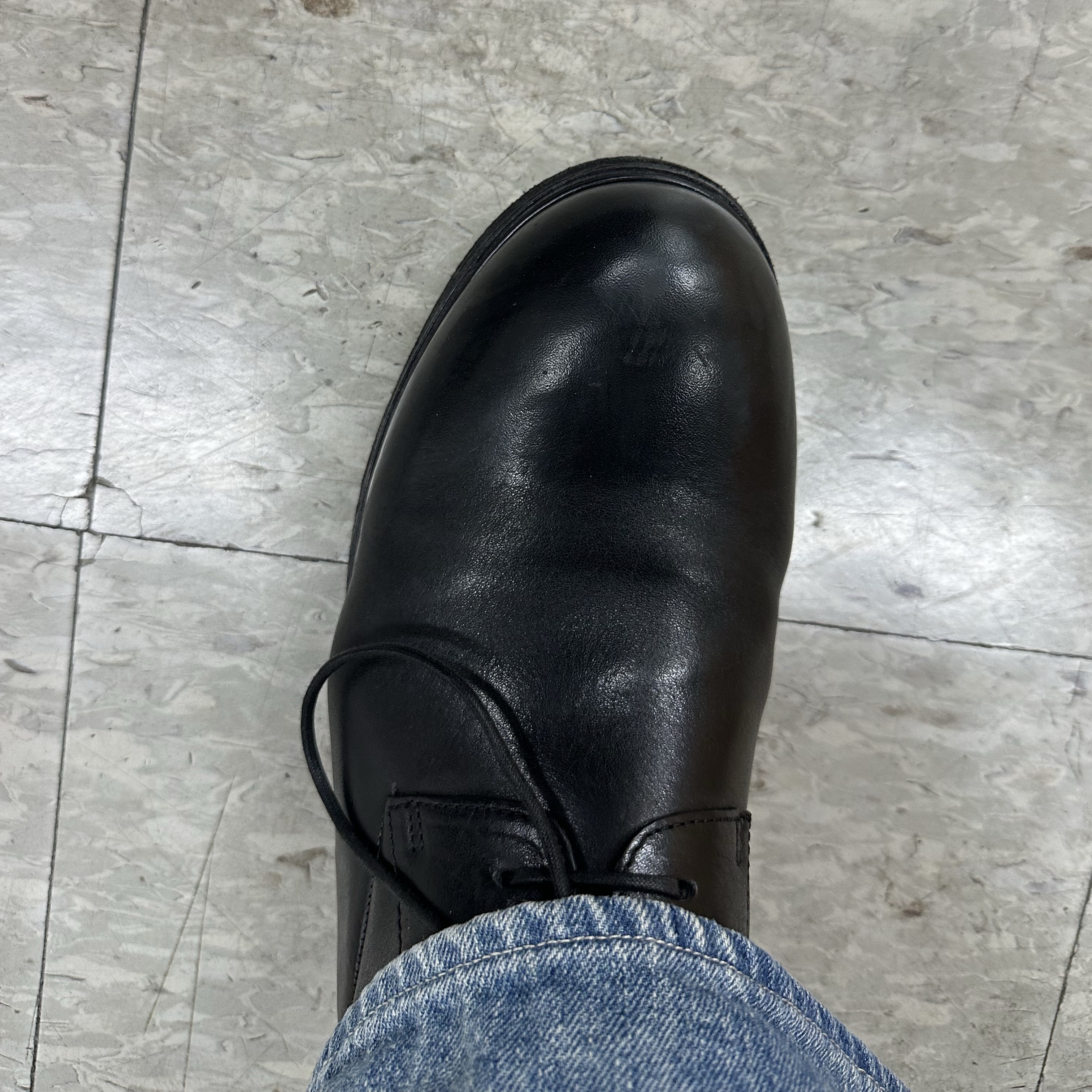 Marsell Zucca Media Derby Grained Leather Nero 착용 스타일