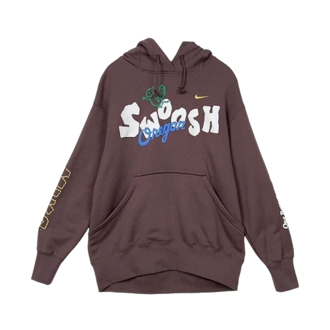 IQ3945-515 (W) Nike NSW Graphic Fleece Oversized Pullover Hoodie Black Anthracite (IQ3945-515)