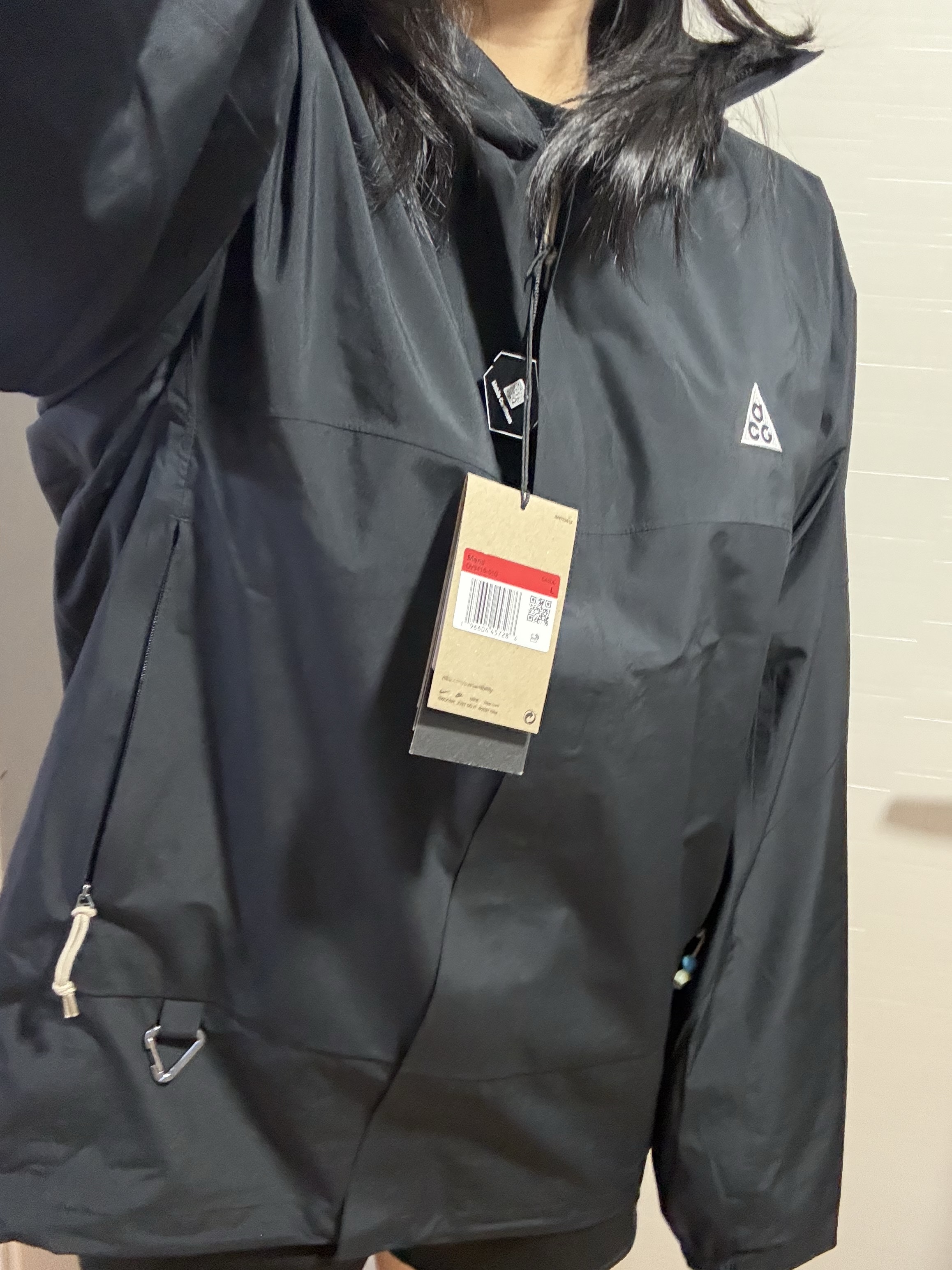 Nike ACG Storm-Fit ADV Cascade Rains Full Zip Jacket Black - Asia 착용 스타일