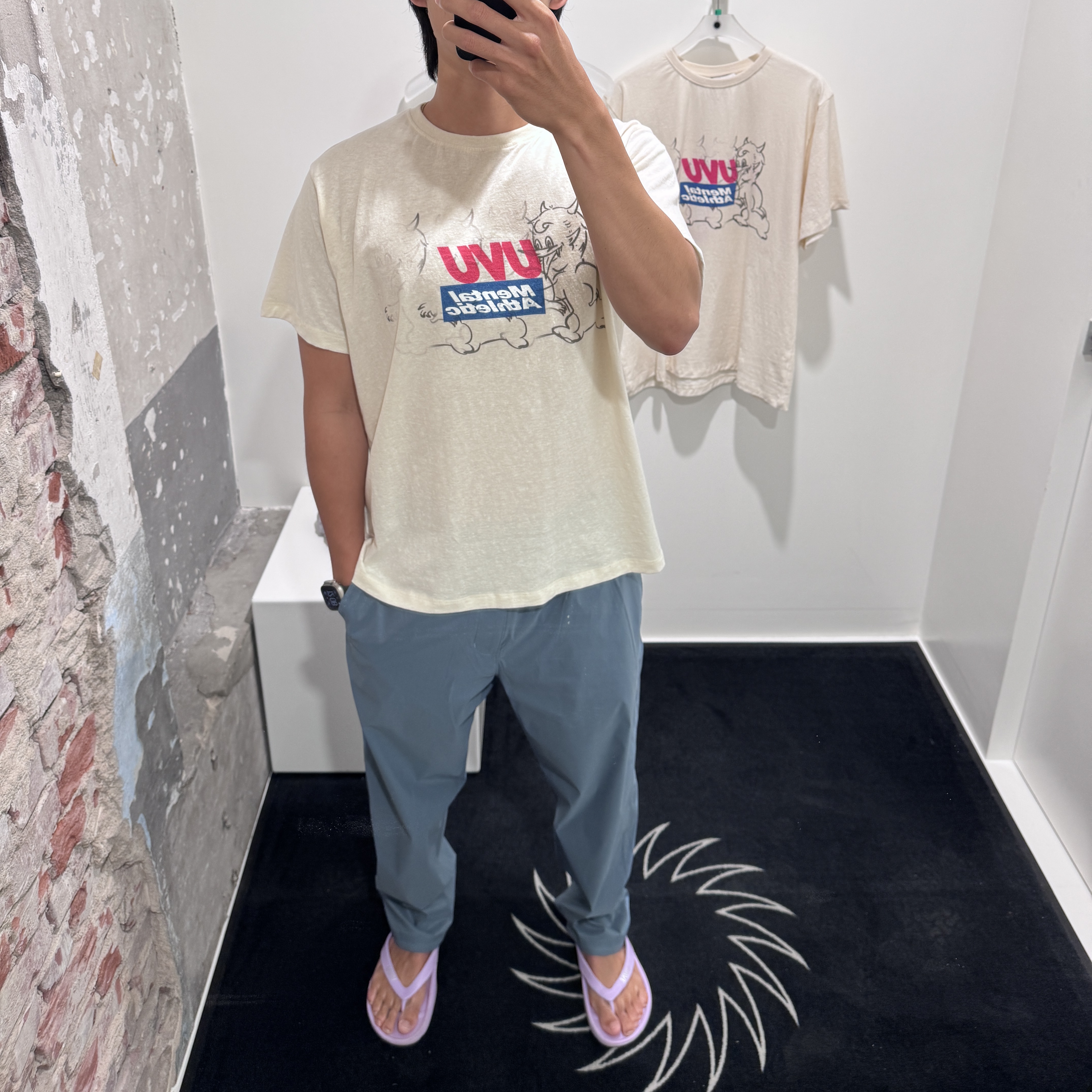 UVU x Mental Athletic T-Shirt White 착용 스타일