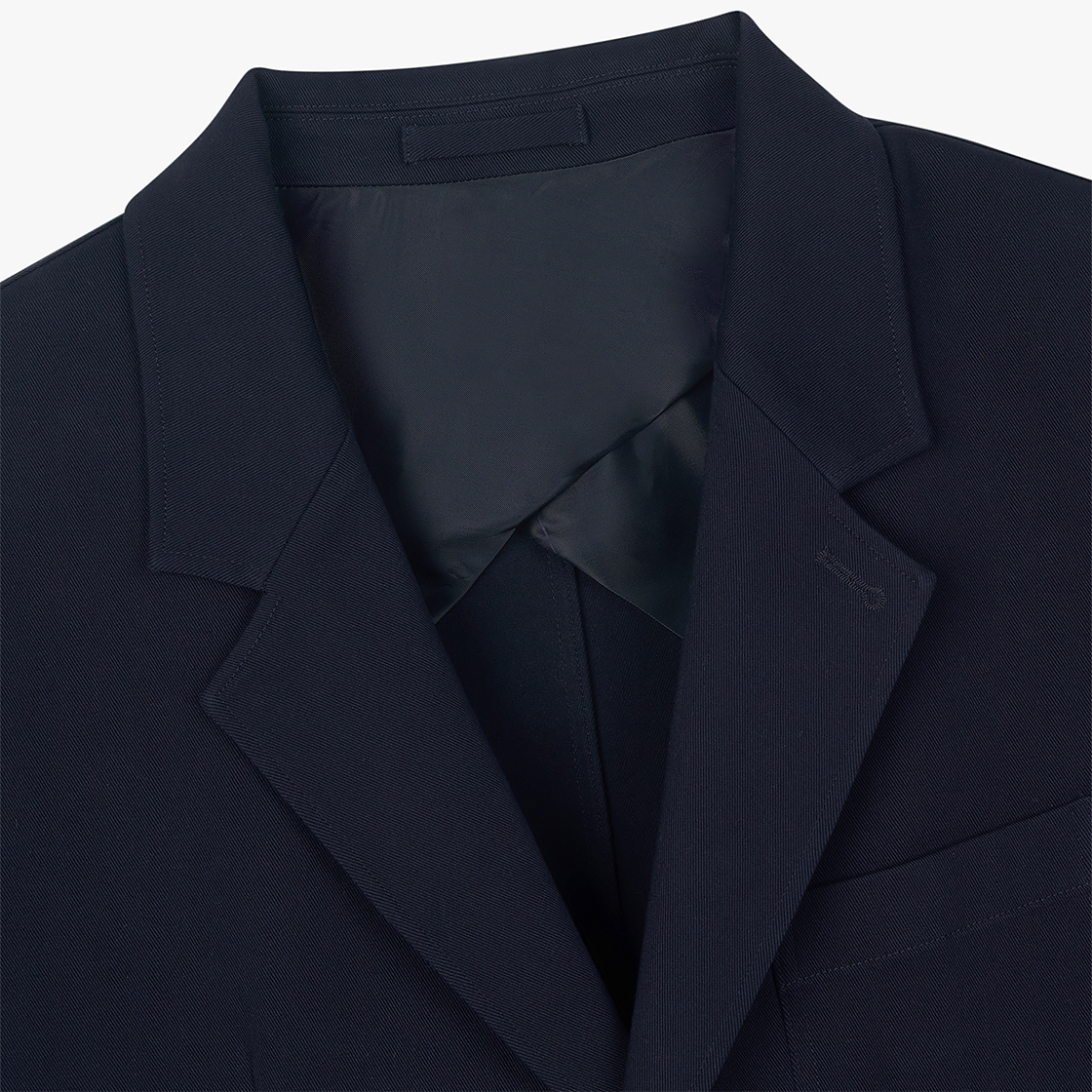 스트레인저 레귤러 핏 스트레치 코튼 하프 블레이저 네이비(Stranger Regular Fit Stretch Cotton Half Blazer Navy) - 3