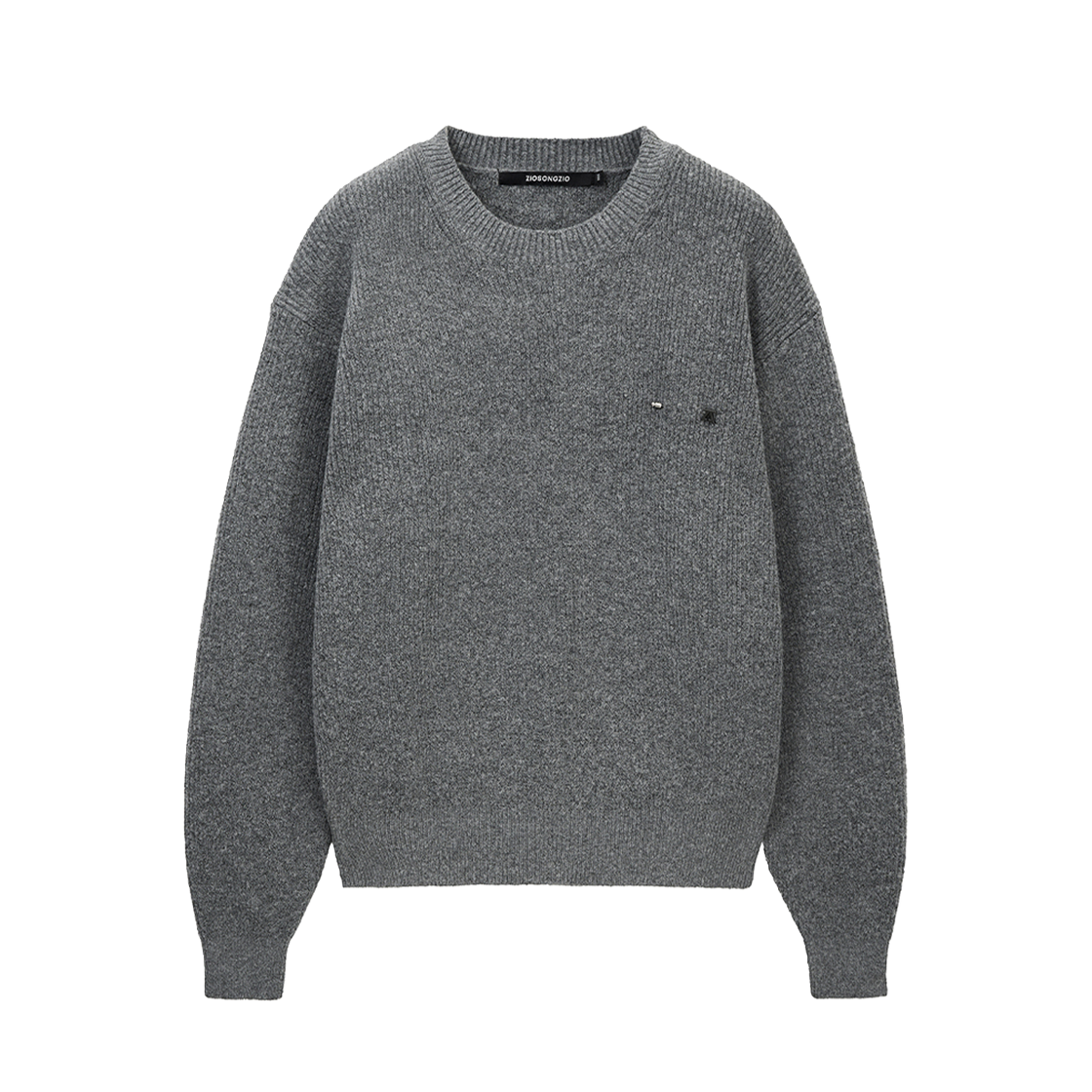 지오송지오 다다이즘 아트워크 리브드 크루넥 니트 멜란지그레이 ZI2KT208MG(ZIOSONGZIO Dadaism Artwork Ribbed Crewneck Knit Melange Grey) - 2