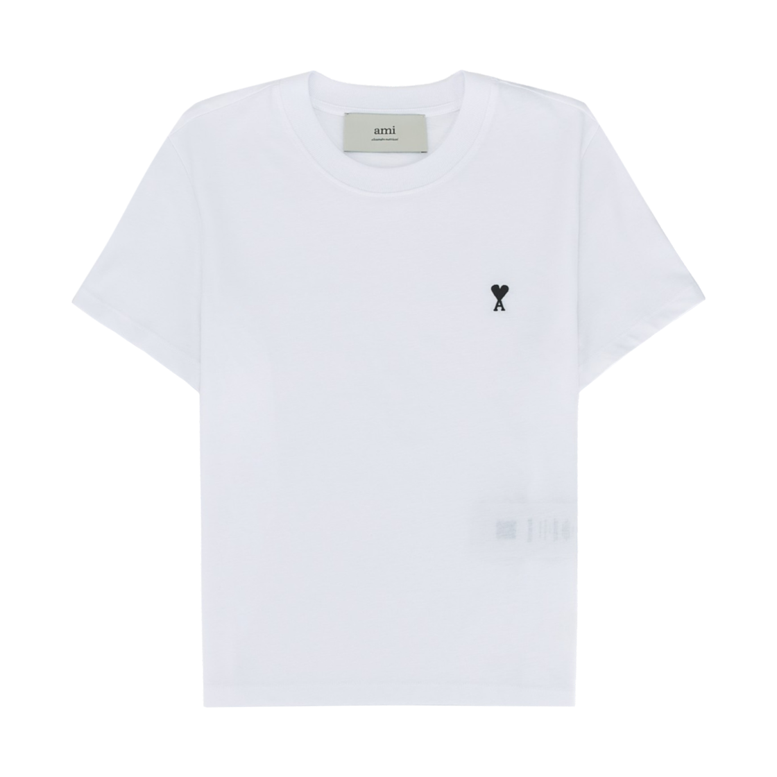 FTS347-724-100 (W) AMI de Coeur Cotton Cropped T-Shirt White Black
