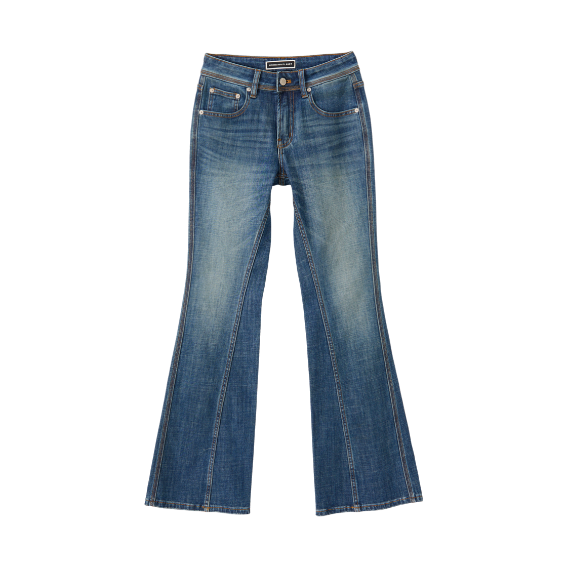 언노운플라넷 사이드 라인 슬림 부츠컷 데님 팬츠 샌드블루(UNKNOWN PLANET Side Line Slim Bootcut Denim Pants Sand Blue)
