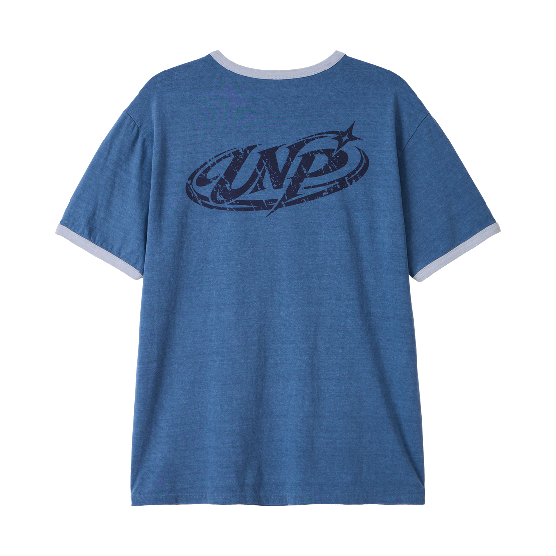 언노운플라넷 피그먼트 다잉 그래픽 링거 티셔츠 블루(UNKNOWN PLANET Pigment Dyeing Graphic Ringer T-Shirt Blue) - 2