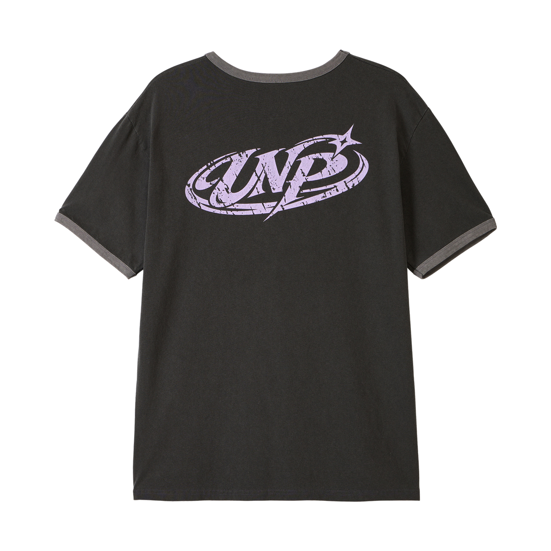 언노운플라넷 피그먼트 다잉 그래픽 링거 티셔츠 챠콜(UNKNOWN PLANET Pigment Dyeing Graphic Ringer T-Shirt Charcoal) - 2