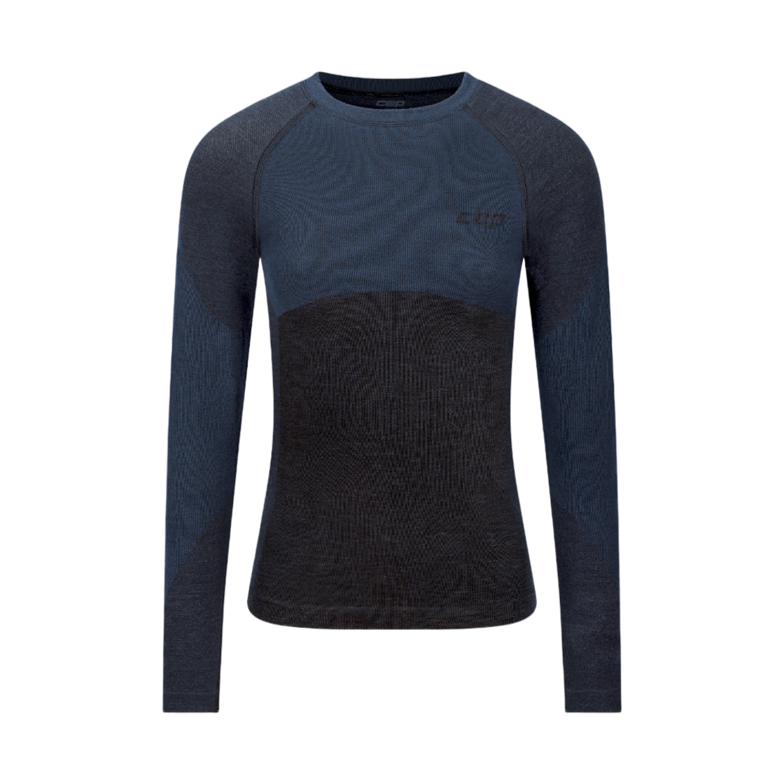 (W) CEP 스키 메리노 베이스 레이어 셔츠 롱슬리브 블랙((W) CEP Ski Merino Base Layer Shirt Long Sleeve Black)