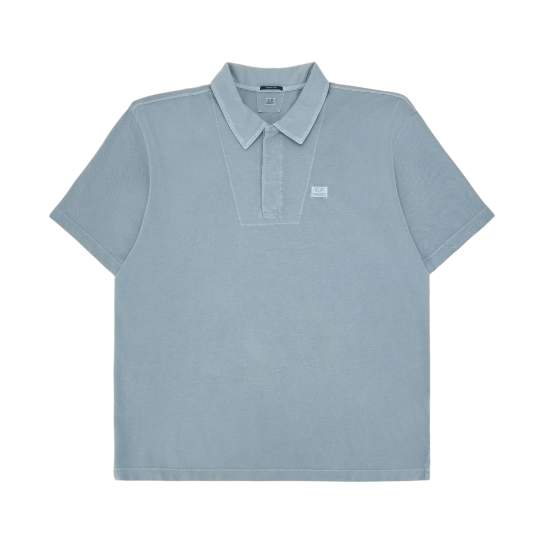 20CMPL175A005527S809 C.P. Company 24/1 Piquet Button Short Sleeve Polo Silver Blue - 26SS