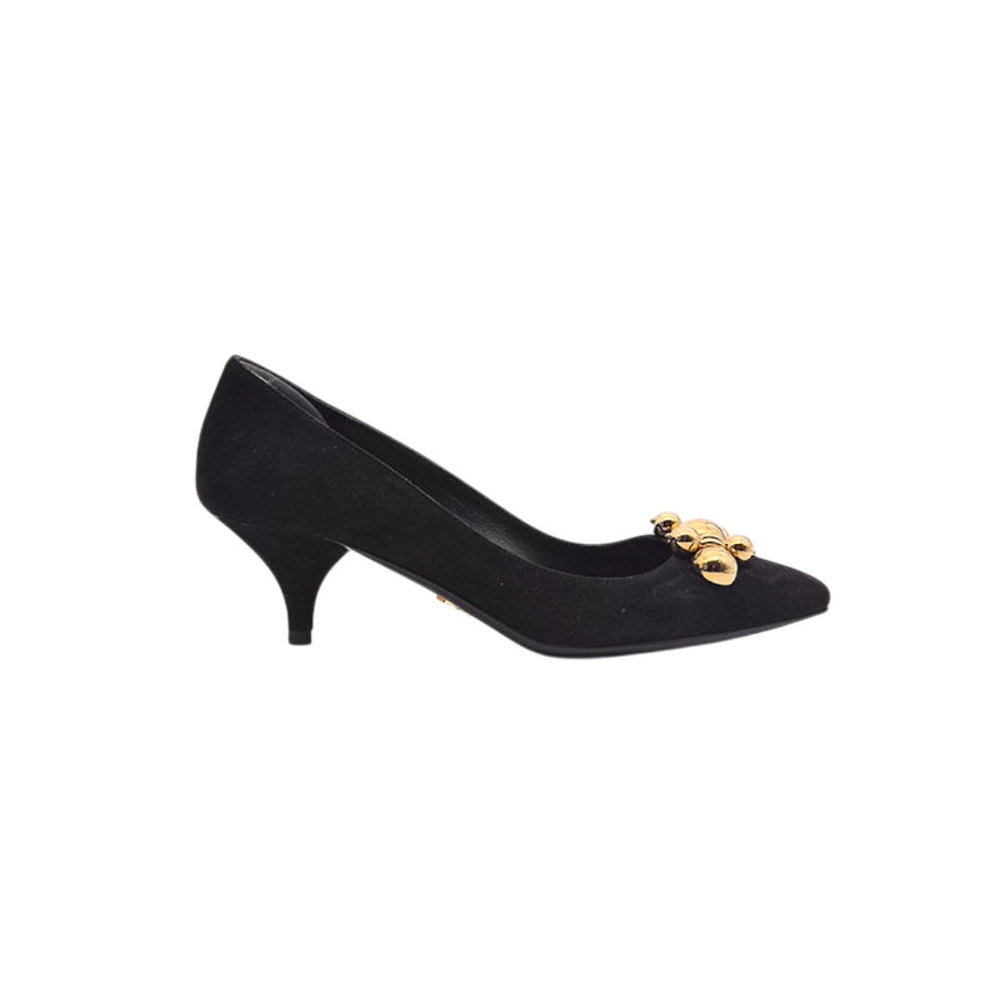 프라다 골든버블 스웨이드 키튼 힐 구두 1l170l L558119(Prada Golden Bubble Suede Kitten Heel Shoes 1L170L L558119)