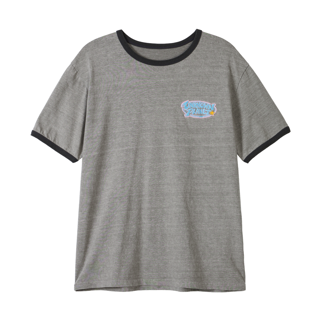언노운플라넷 피그먼트 다잉 그래픽 링거 티셔츠 그레이(UNKNOWN PLANET Pigment Dyeing Graphic Ringer T-Shirt Gtay)