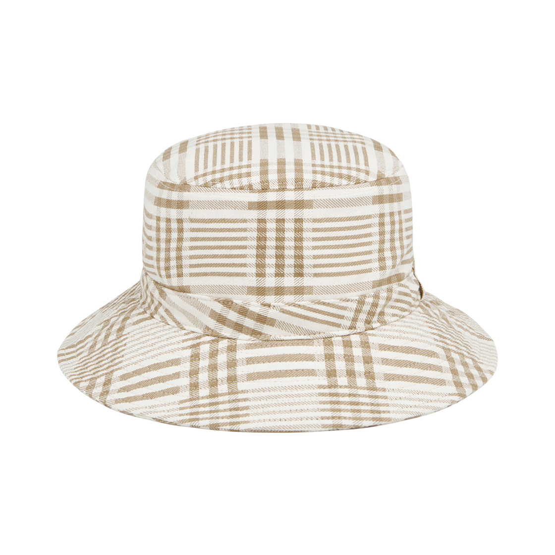 0026SAHM001 Stranger Relaxed Fit Plaid Bucket Hat Beige