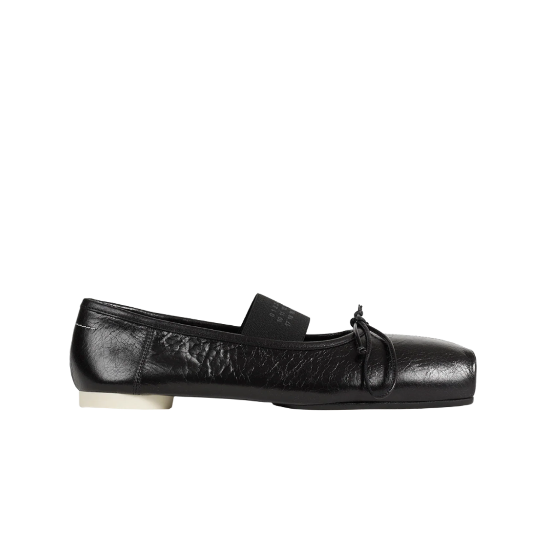 S59WZ0103P7561T8013 (W) MM6 Maison Margiela Numeric Square Toe Ballerinas Black