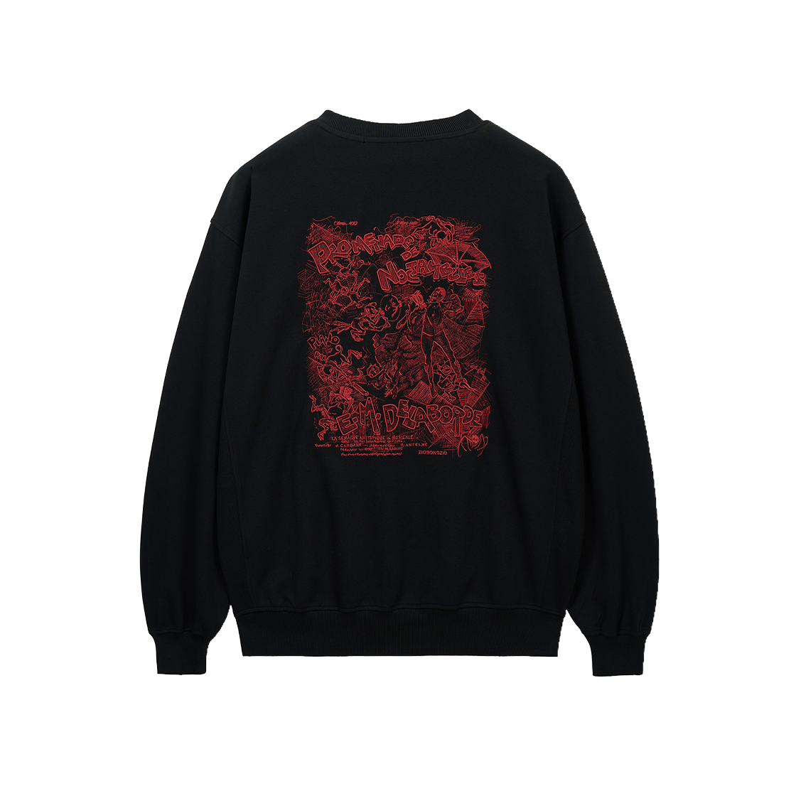 지오송지오 녹턴 아트워크 스웻셔츠 블랙 ZI2TS201BK(ZIOSONGZIO Nocturne Artwork Sweatshirt Black) - 1