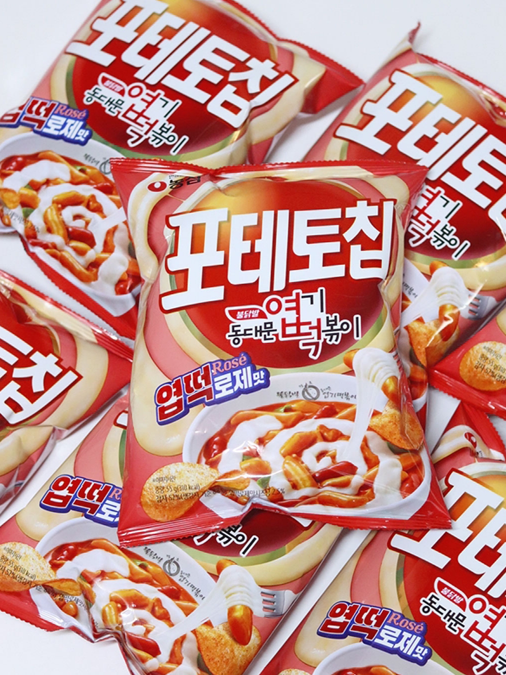 Nongshim Potato Chips (Yeop-tteok Rosé Flavor) 55g, 10 Packs 착용 스타일 - 1
