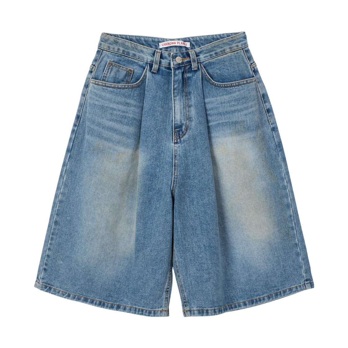 UP1220 UNKNOWN PLANET Deep Rise Volume Bermuda Pants Blue