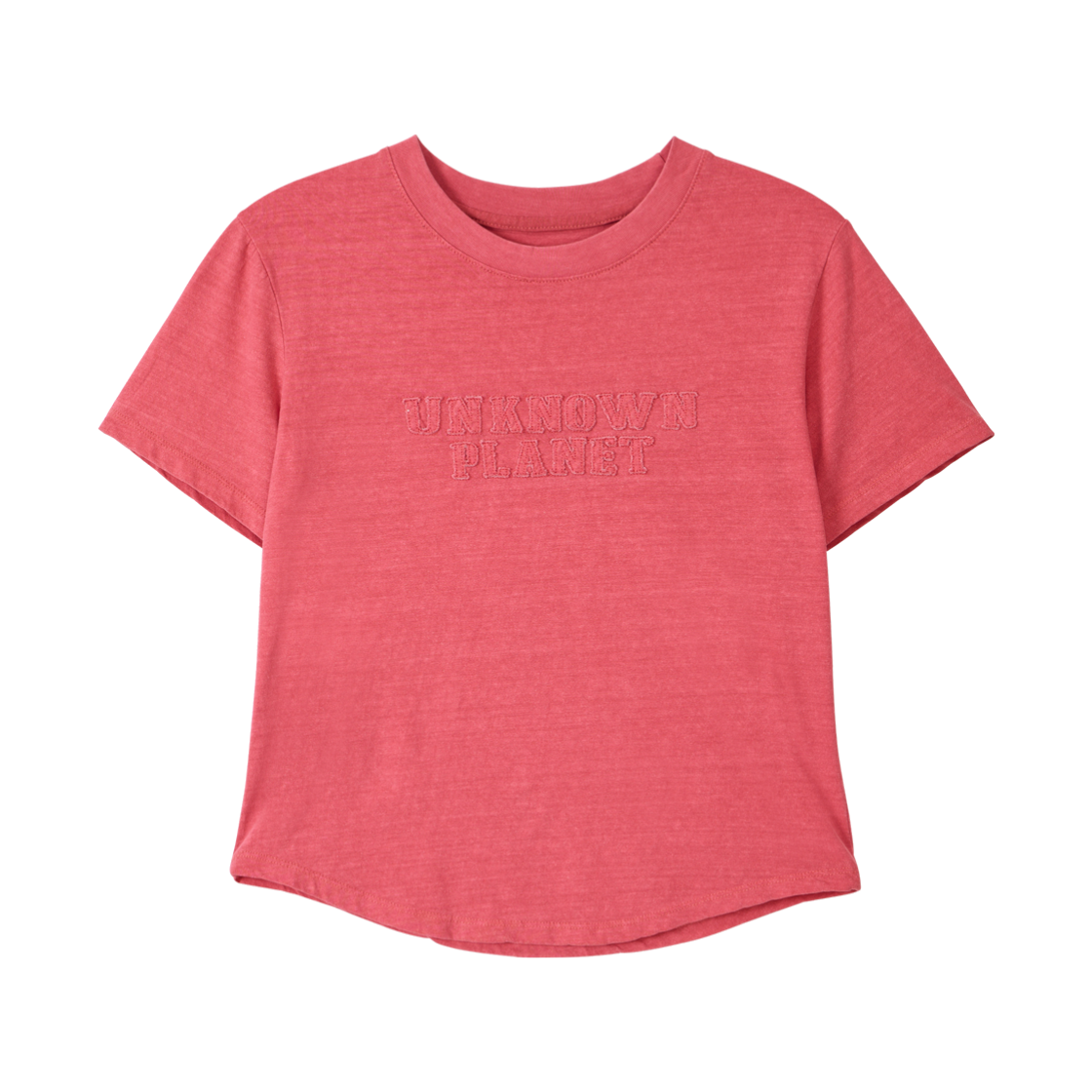 언노운플라넷 아카이브 워시드 엠블럼 크롭티 레드(UNKNOWN PLANET Archive Washed Emblem Crop Tee Red)