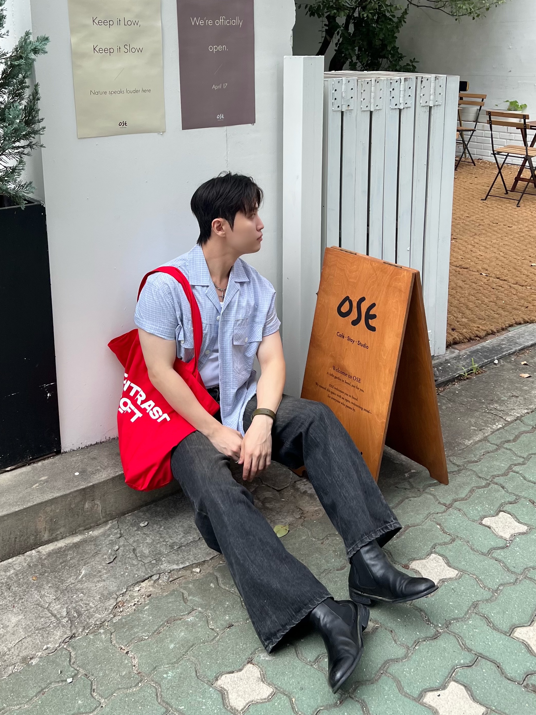 noun Easeful Tote Bag Red 착용 스타일 - 1
