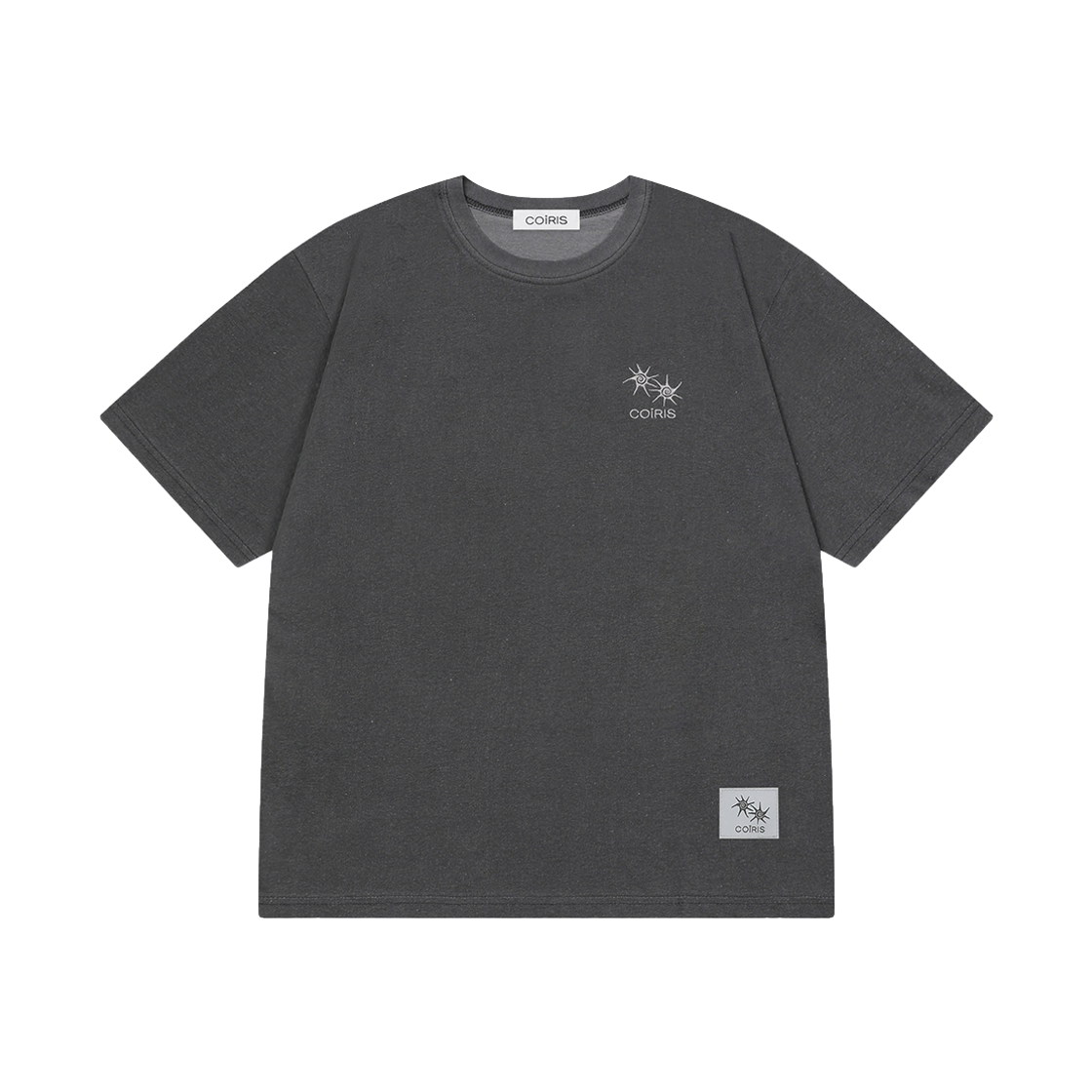 코이리스 로라 스몰 로고 피그먼트 반팔 티 남녀공용 차콜(Coiris Rora Small Logo Pigment Half T Unisex Charcoal) - 3