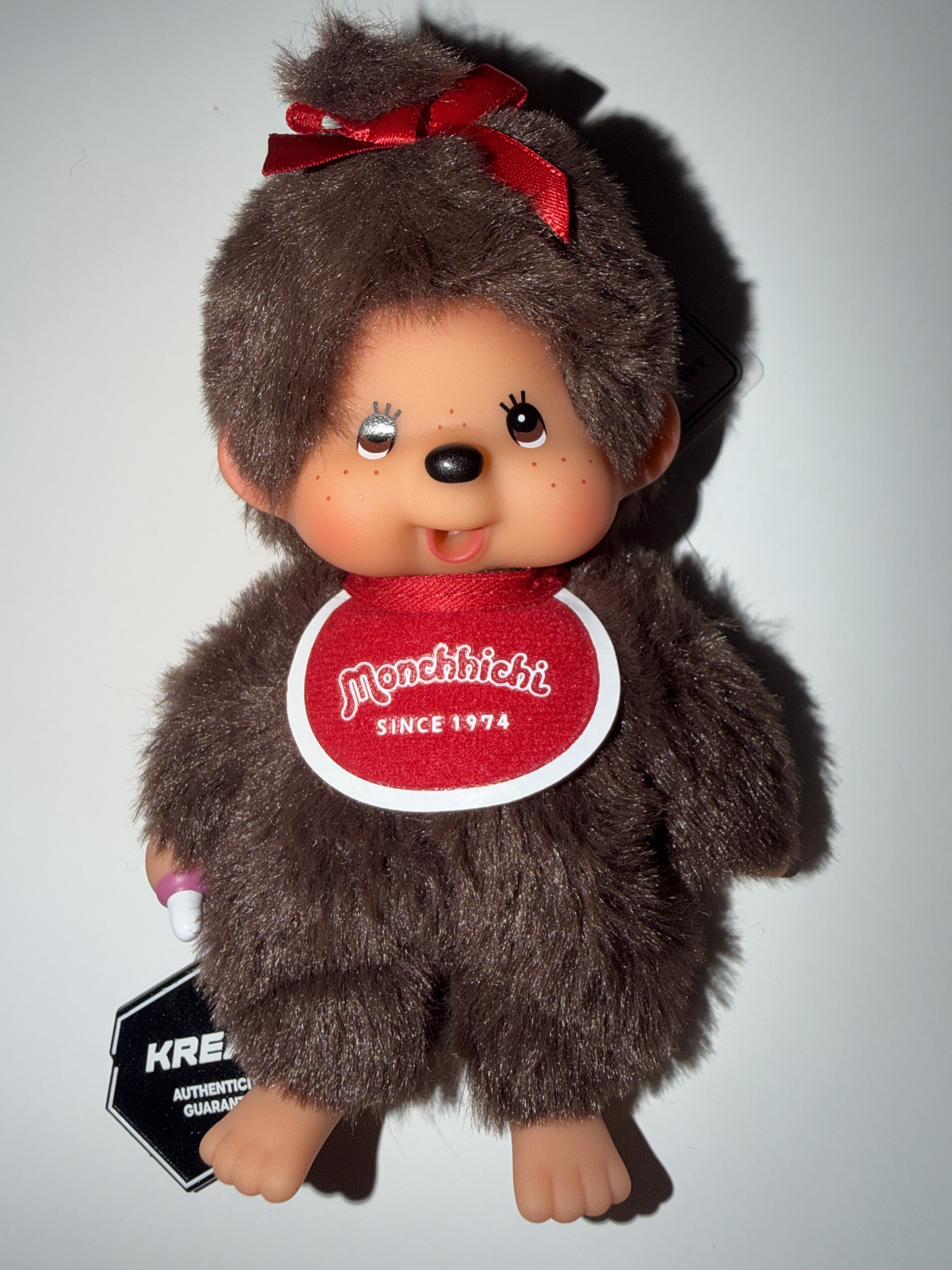 Monchhichi SS Girl Key Chain Brown 착용 스타일