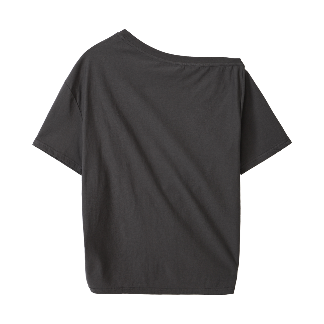 언노운플라넷 사이드 스트링 오프숄더 그래픽 티셔츠 챠콜(UNKNOWN PLANET Side String Off-Shoulder Graphic T-Shirt Charcoal) - 2