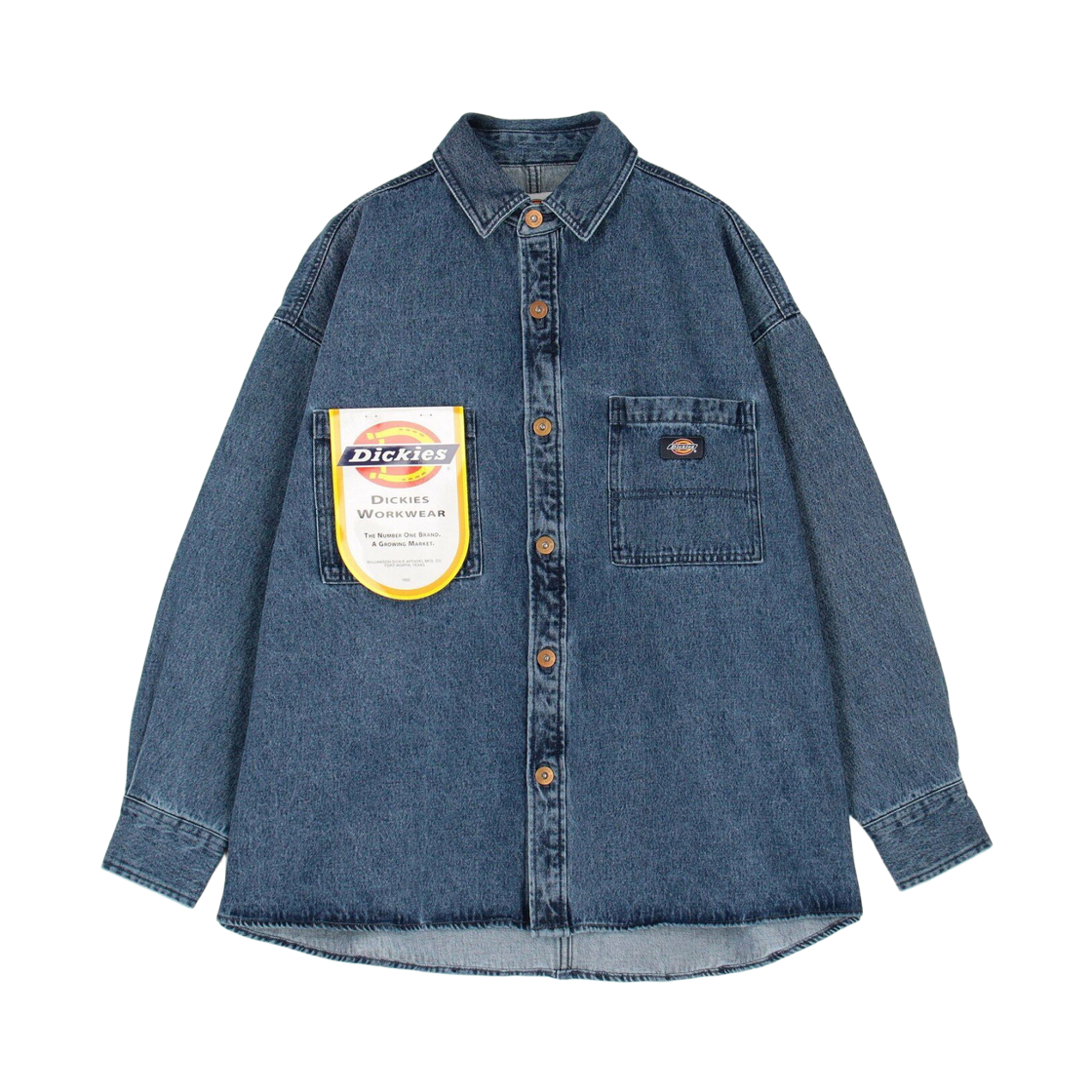 (W) 디키즈 데님 와이드 셔츠 자켓 블루((W) Dickies Denim Wide Shirt Jacket Blue)