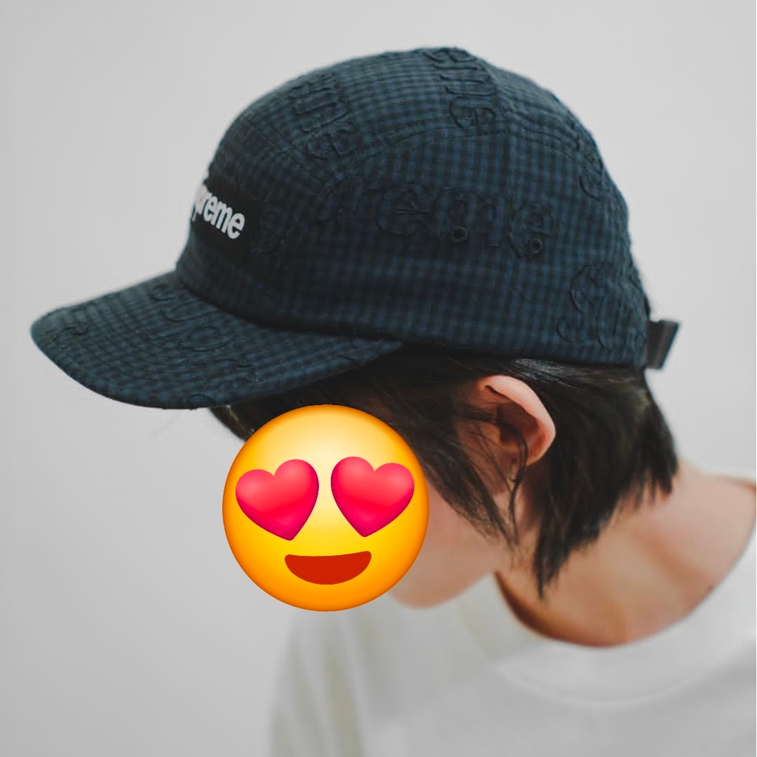 Supreme Monogram Gingham Camp Cap Black - 26SS 착용 스타일 - 1