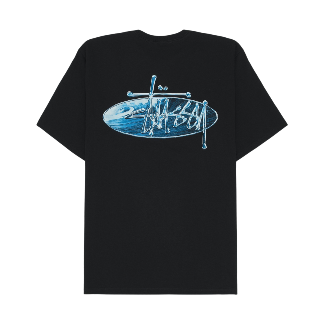 스투시 웨이브 오발 티셔츠 블랙(Stussy Wave Oval T-Shirt Black) - 1
