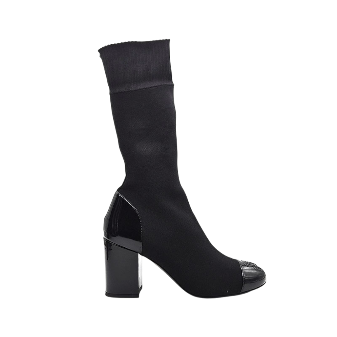 ITIA4C987HDK Chanel Two-Tone Knit Ankle Boots