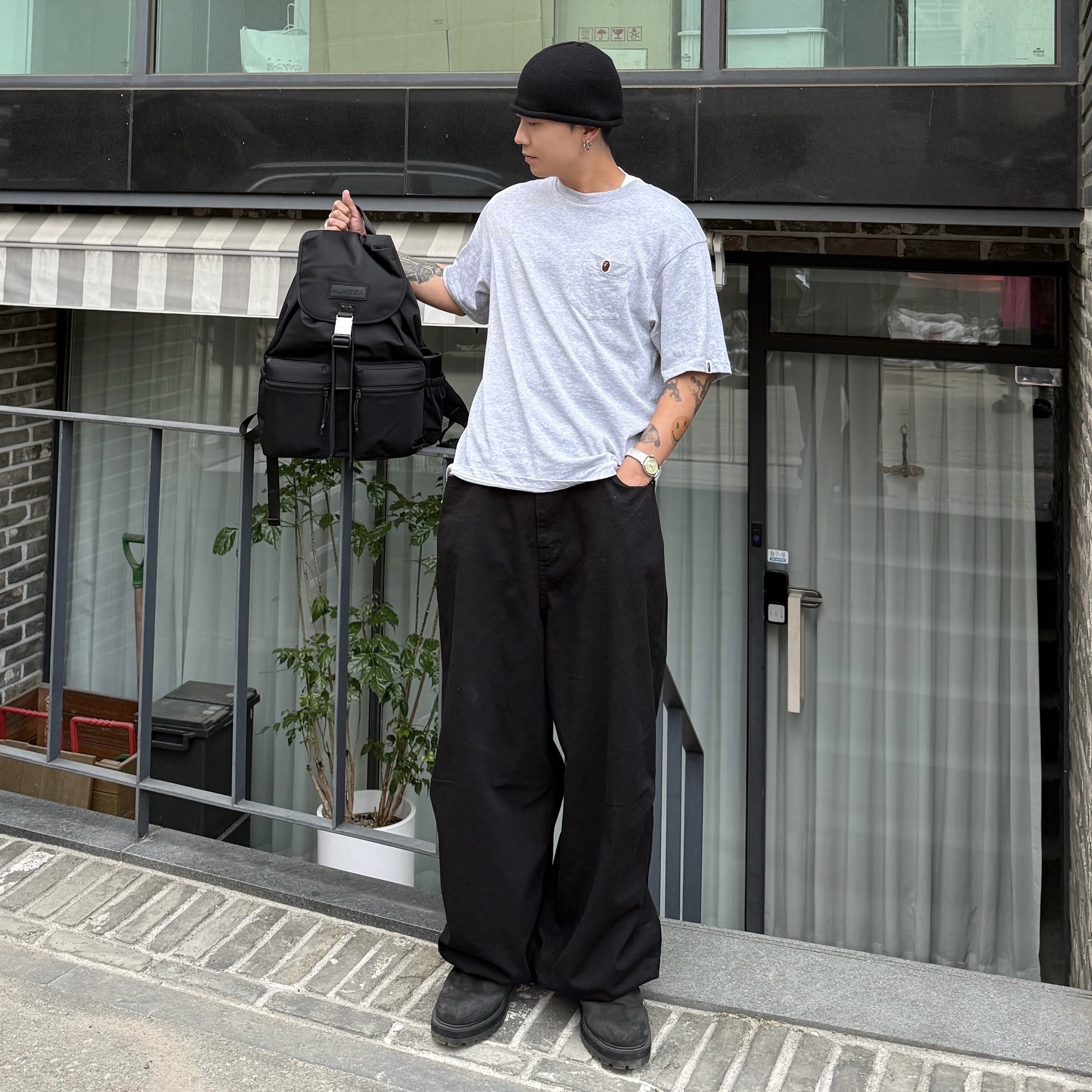 BAPE One Point Relaxed Fit Pocket T-Shirt Gray ์ฐฉ์ฉ ์คํ์ผ