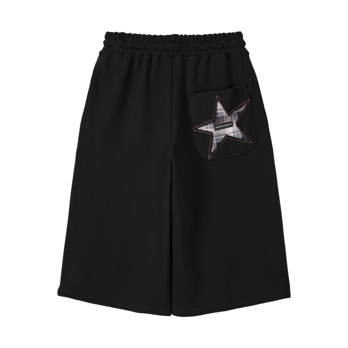 언노운플라넷 별체크 아플리케 스웻 쇼츠 블랙(UNKNOWN PLANET Star Check Applique Sweat Shorts Black) - 2