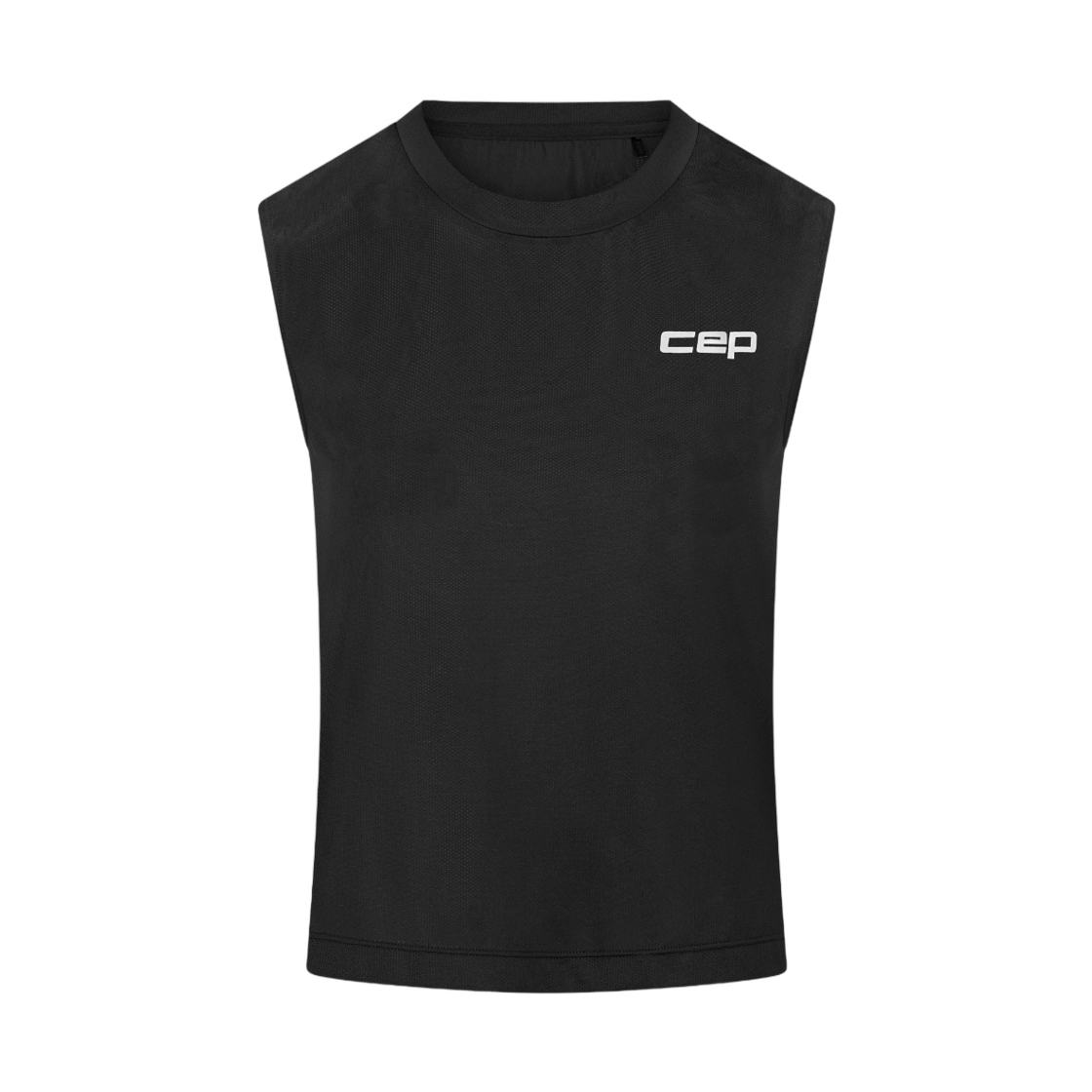 (W) CEP 코어 런 셔츠 슬리브리스 블랙((W) CEP Core Run Shirt Sleeveless Black)