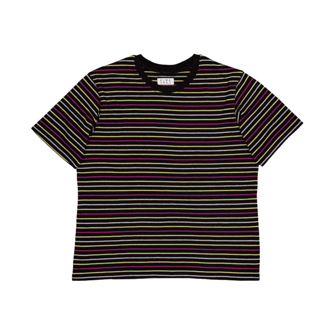키마우라 스트라이프 반팔티 블랙(kimaura Striped S/S Tee Black)