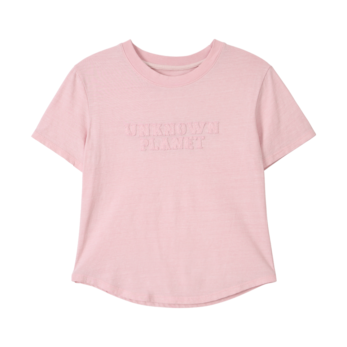 언노운플라넷 아카이브 워시드 엠블럼 크롭티 핑크(UNKNOWN PLANET Archive Washed Emblem Crop Tee Pink)