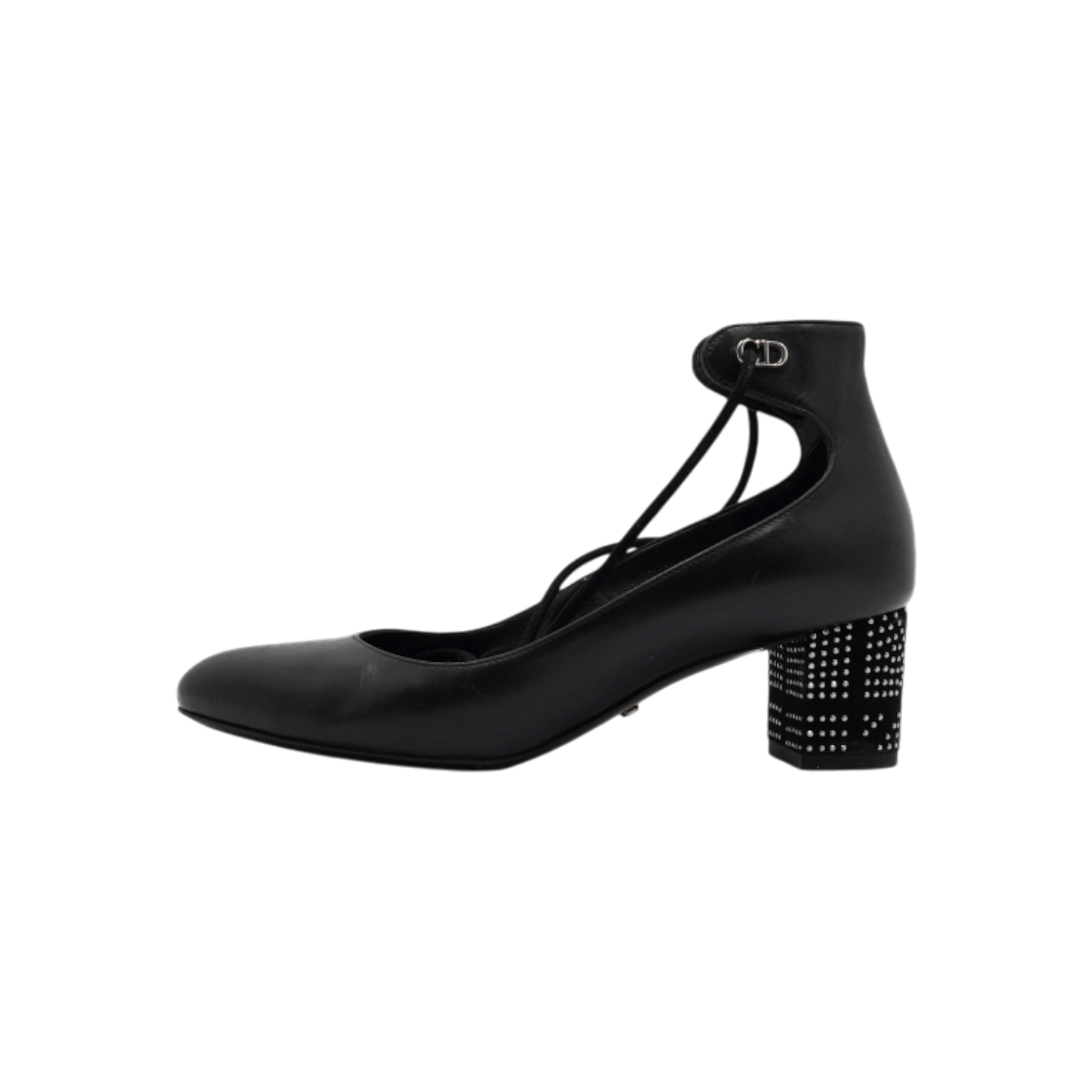 디올 블랙 레더 실버 스터드 펌프스 스트랩 구두aa65377(Dior Black Leather Silver Studded Strap Pumps) - 1