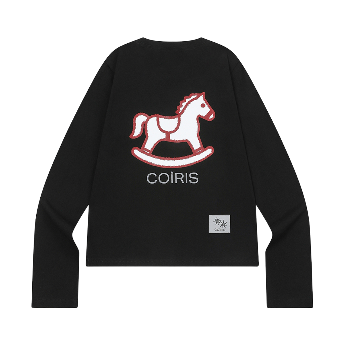 C-P00000KA Coiris Crayon Pony Graphic Long Sleeve T Black