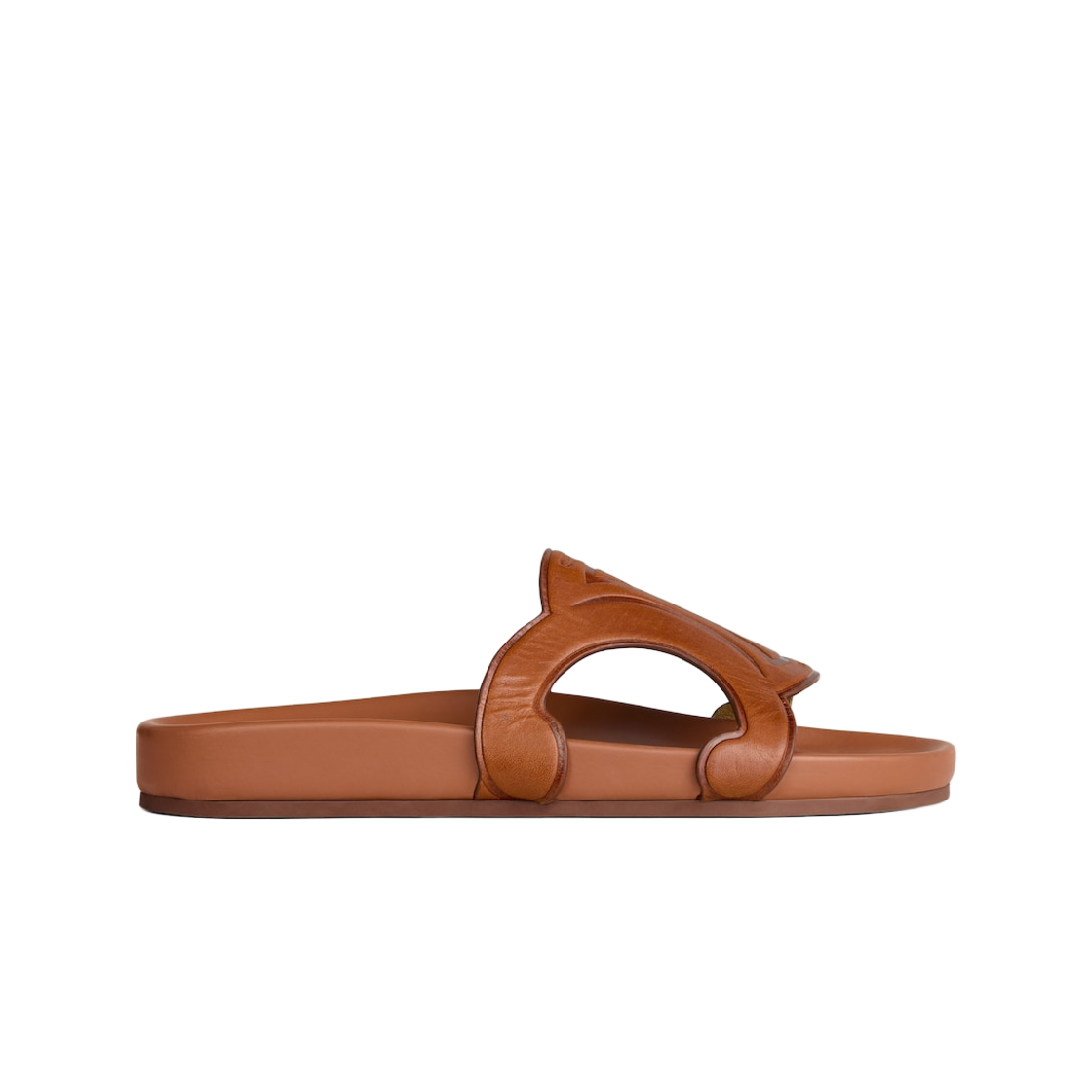 (W) 셀린느 베제탈 태닝 카프스킨 트리옹프 슬라이드 탄((W) Celine Vegetal Tanning Calfskin Triomphe Slide Tan) - 1
