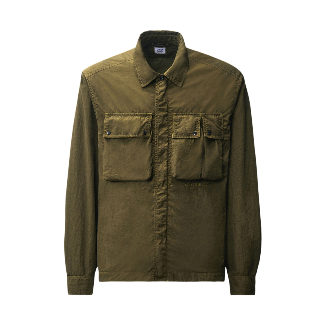 21CMOS124A110747D683 C.P. Company T-St Nylon Zipped Overshirt Ivy Green - 26FW