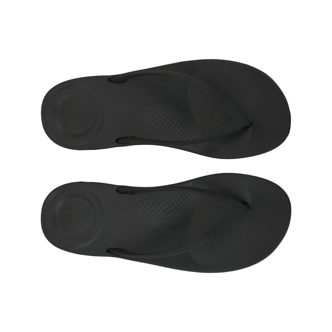 (W) 핏플랍 아이쿠션 얼고노믹 플립플랍 올 블랙((W) FITFLOP Iqushion Ergonomic Flip Flops All Black) - 5